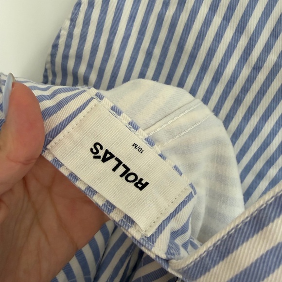 Free People x Rollas Original High Rise Cut Off Denim Overalls - Picture 6 of 9